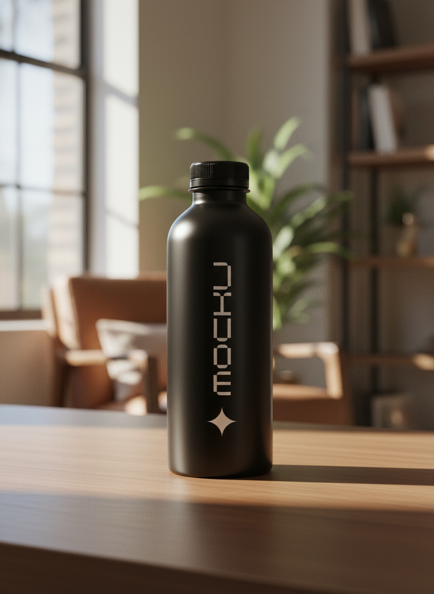 Juice Bottle Minimal White mockup