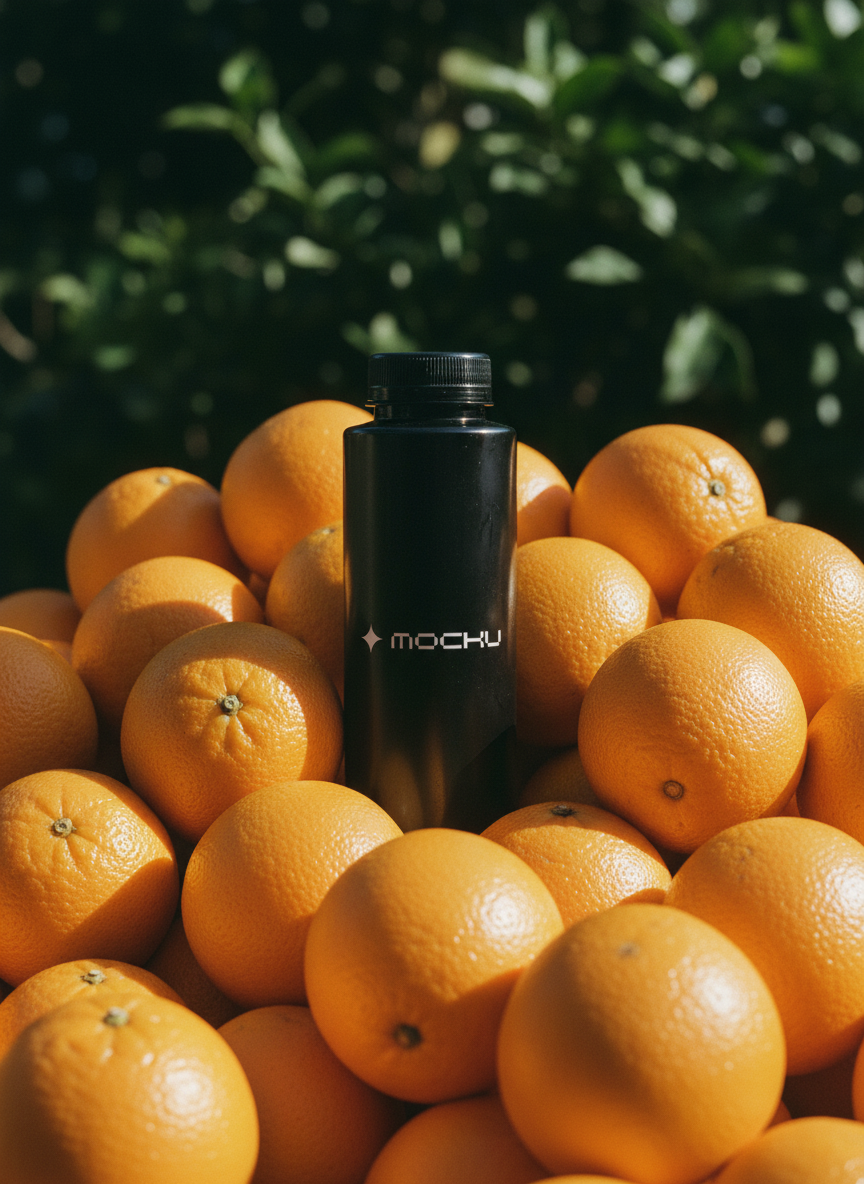 Juice Bottle Minimal White mockup