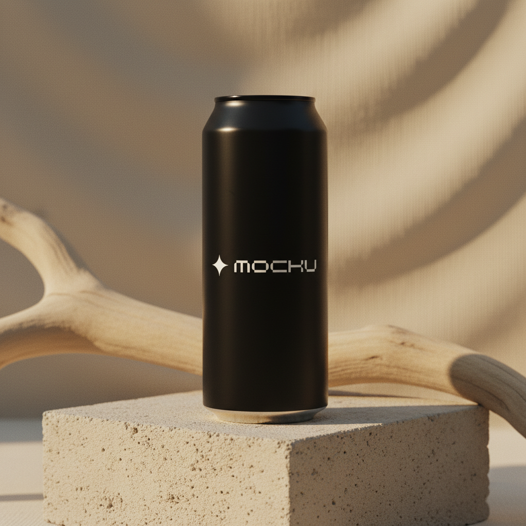 Energy Drink Can Golden Studio mockup