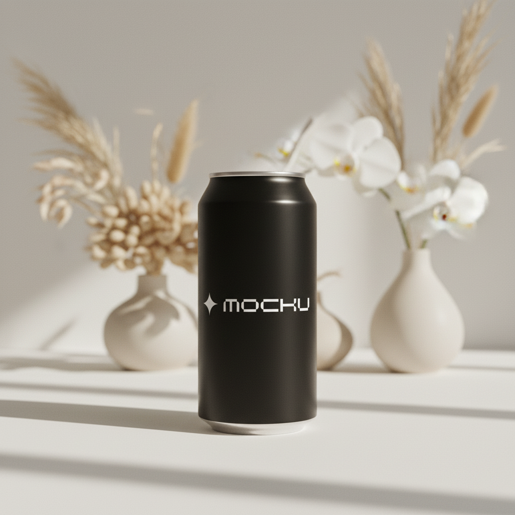 Energy Drink Can Botanical Accent mockup
