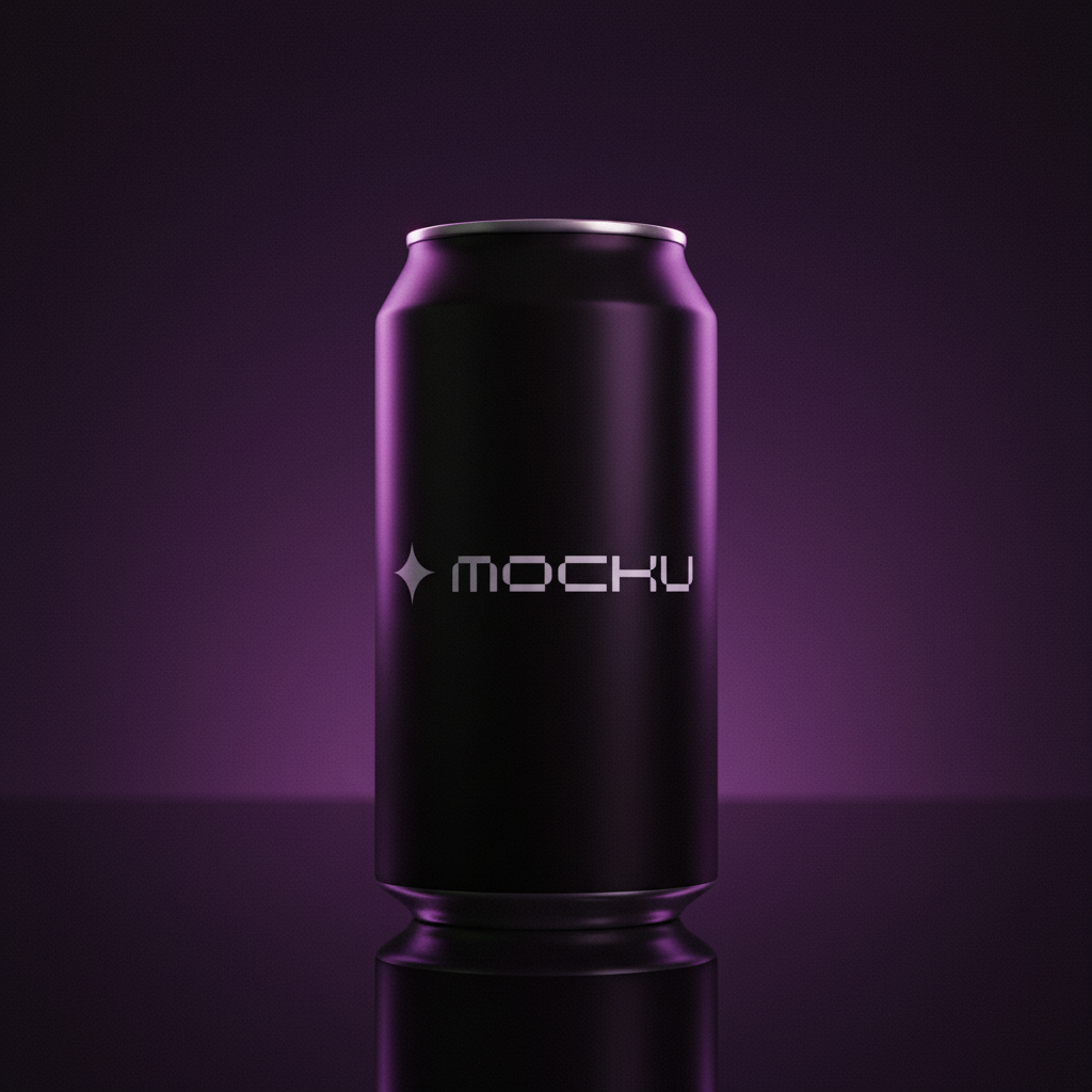 Energy Drink Can Minimal White mockup