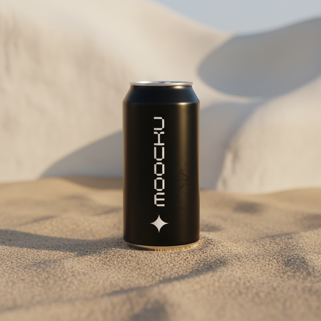 Energy Drink Can Minimal White mockup