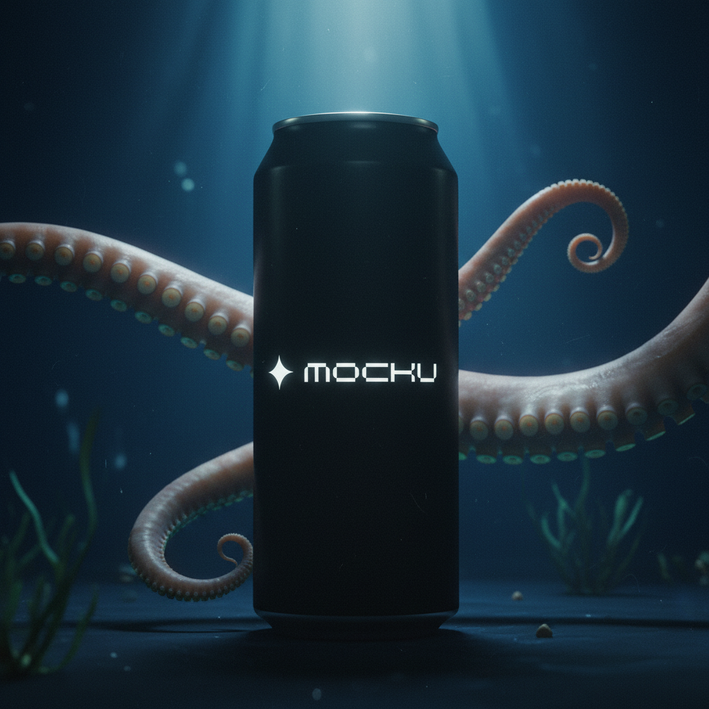 Energy Drink Can Minimal White mockup