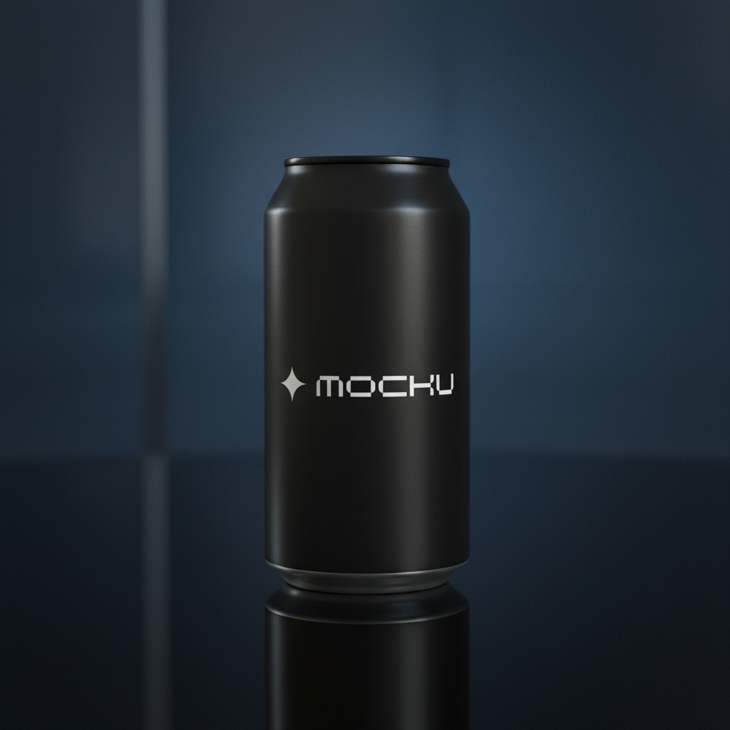 Energy Drink Can Minimal White mockup