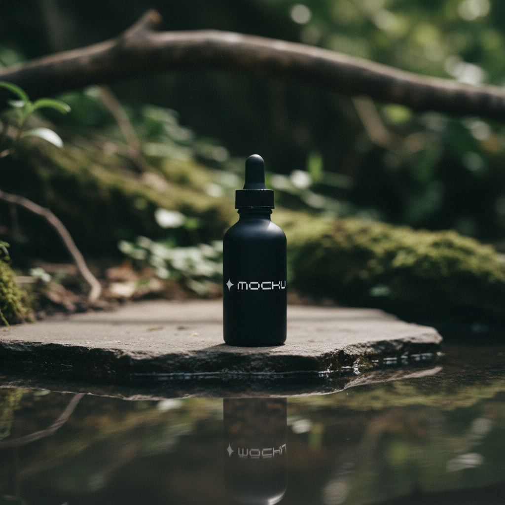 Dropper Bottle Water Reflection mockup