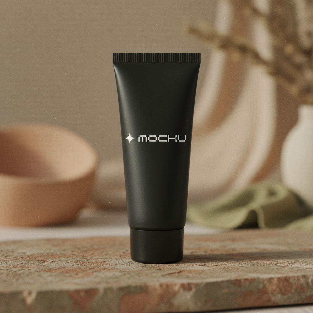 Cosmetic Tube Minimal White mockup