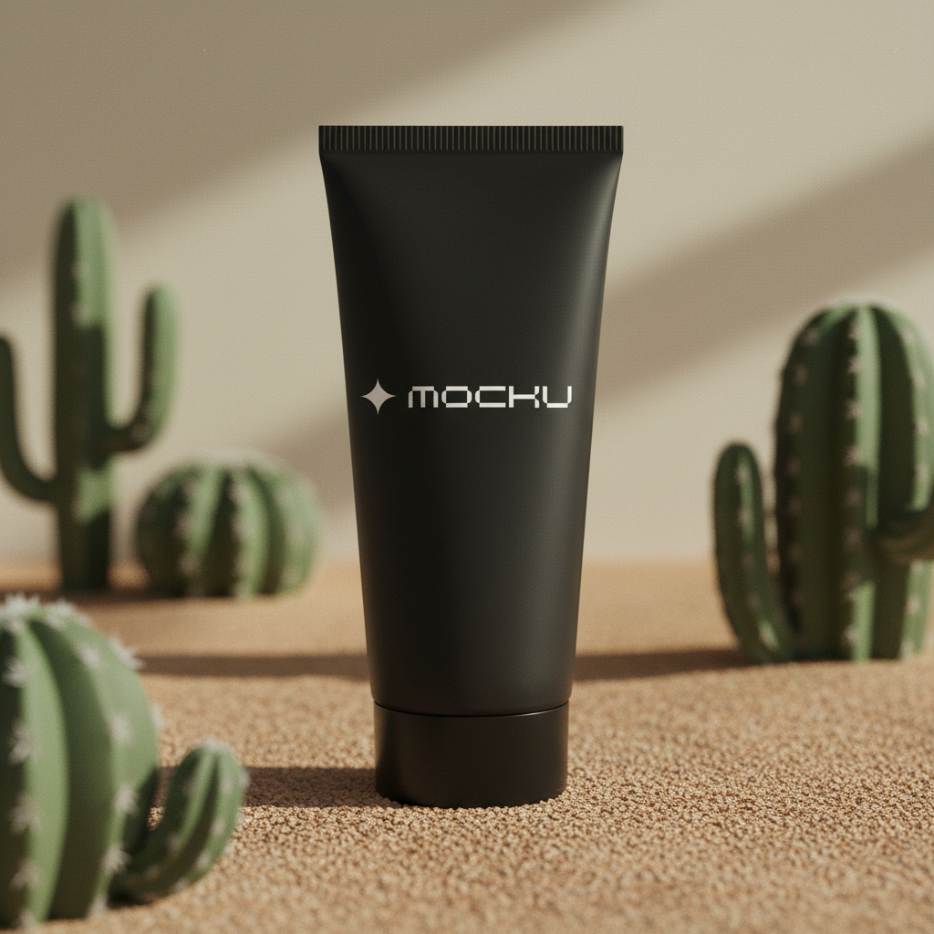 Cosmetic Tube Minimal White mockup