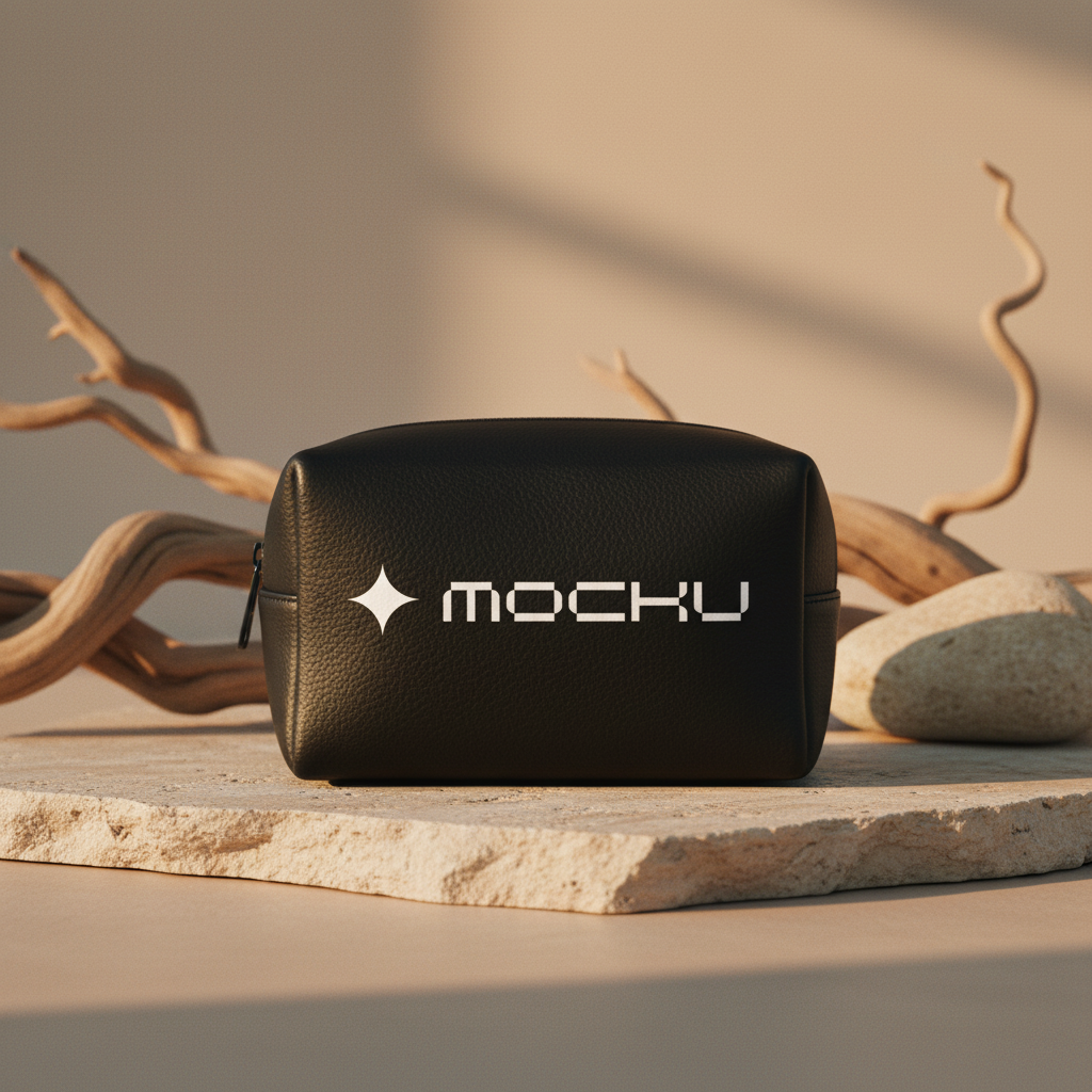 Cosmetic Toiletry Bag Golden Studio mockup