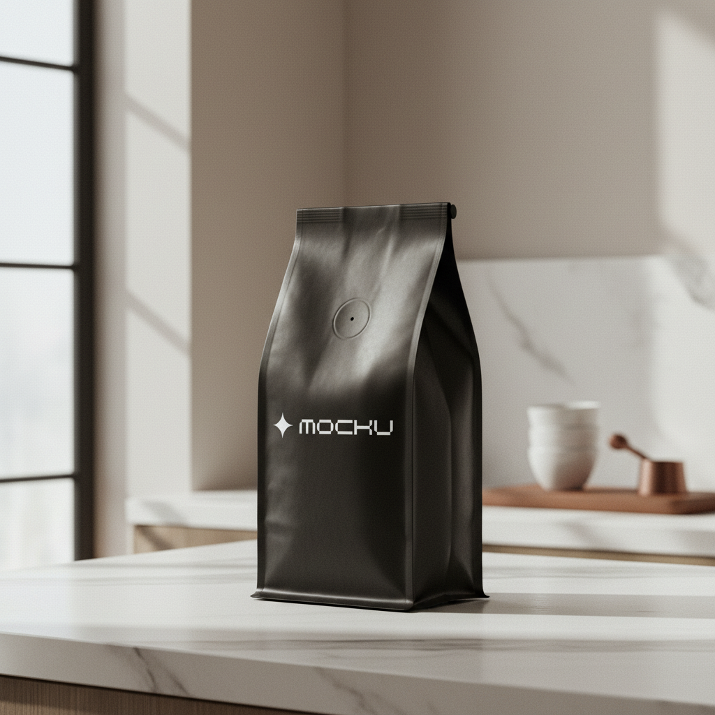 Coffee Bean Bag Minimal White mockup