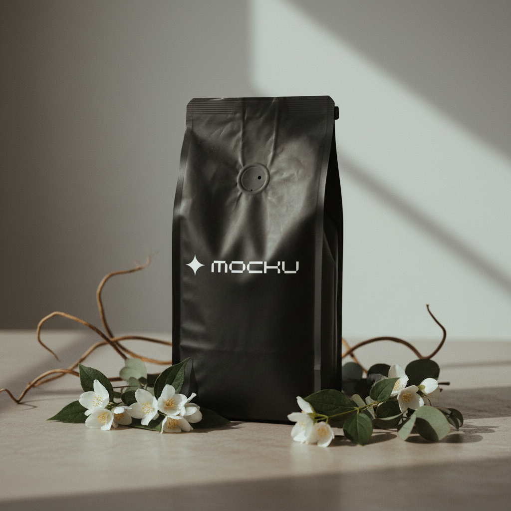 Coffee Bean Bag Botanical Accent mockup