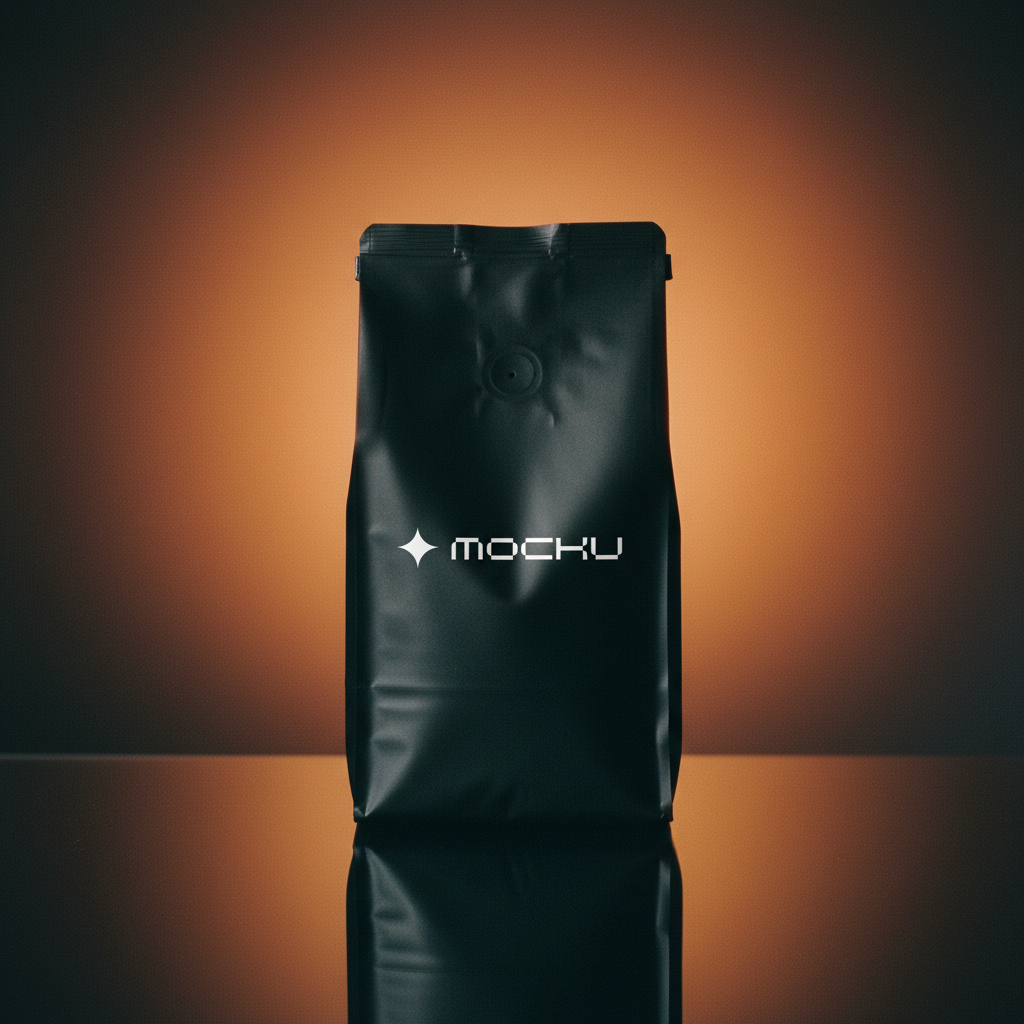 Coffee Bean Bag Minimal White mockup