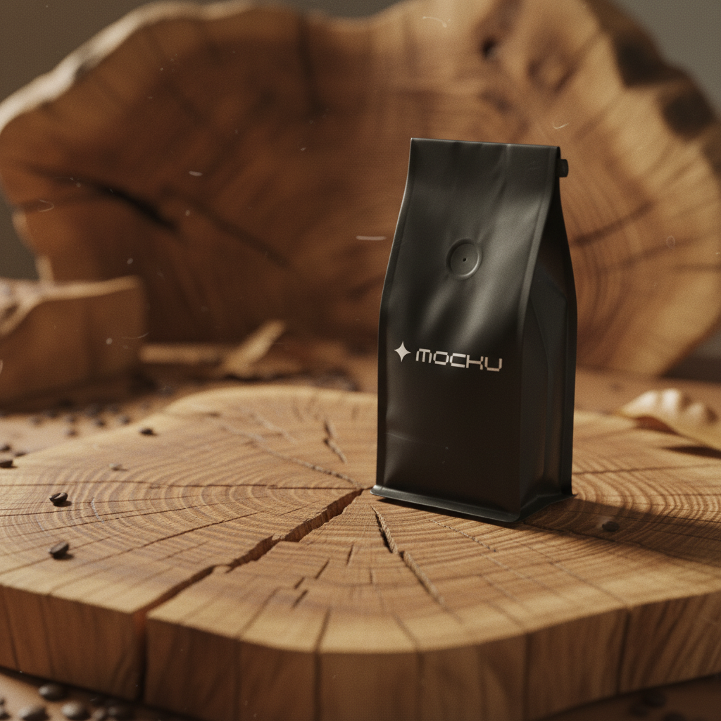 Coffee Bean Bag Minimal White mockup