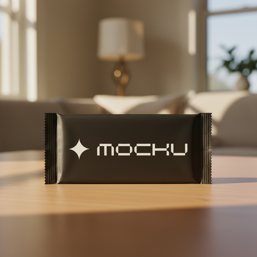 Chocolate Bar Wrapper Minimal White mockup
