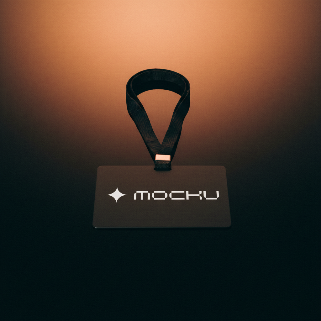 ID Card with Lanyard Glossy Cinematic Gradient mockup