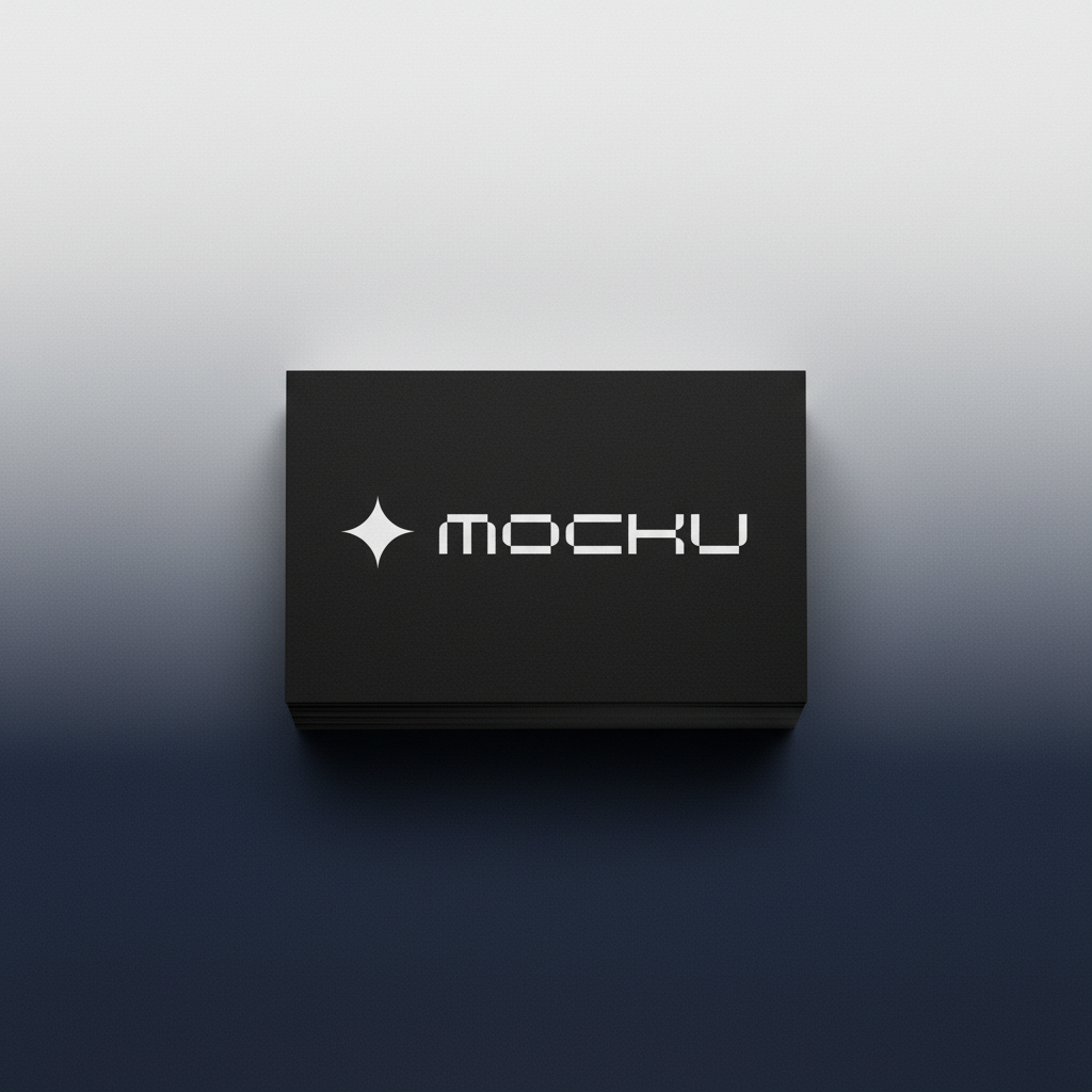 Business Card White To Deep Blue Gradient Studio mockup