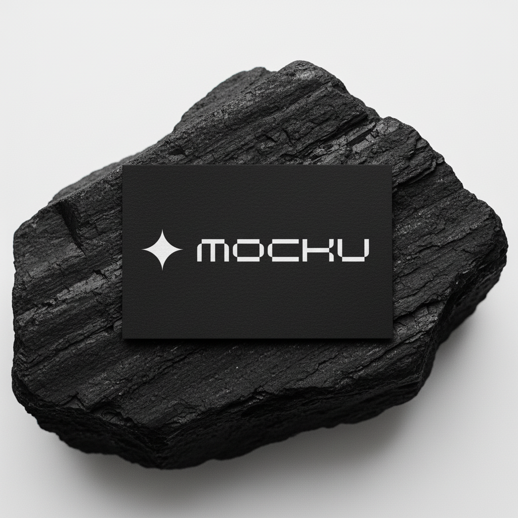 Business Card Charcoal Stone On White Studio mockup