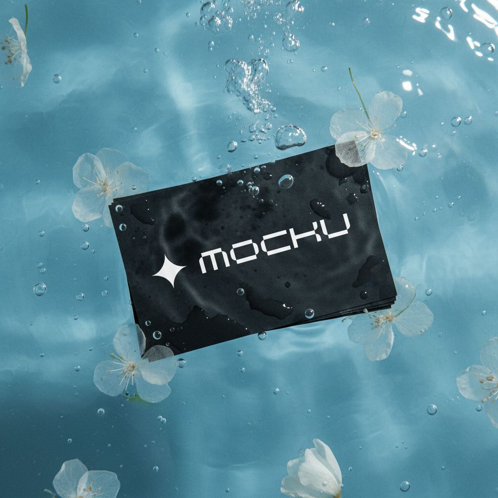 Business Card Underwater Floral Serenity mockup