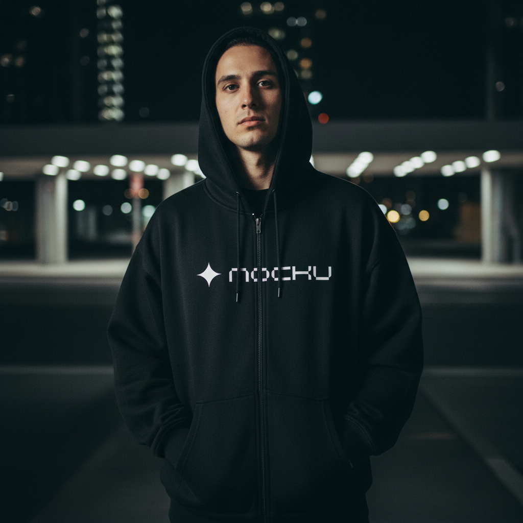 Zip Hoodie Dark Modern mockup