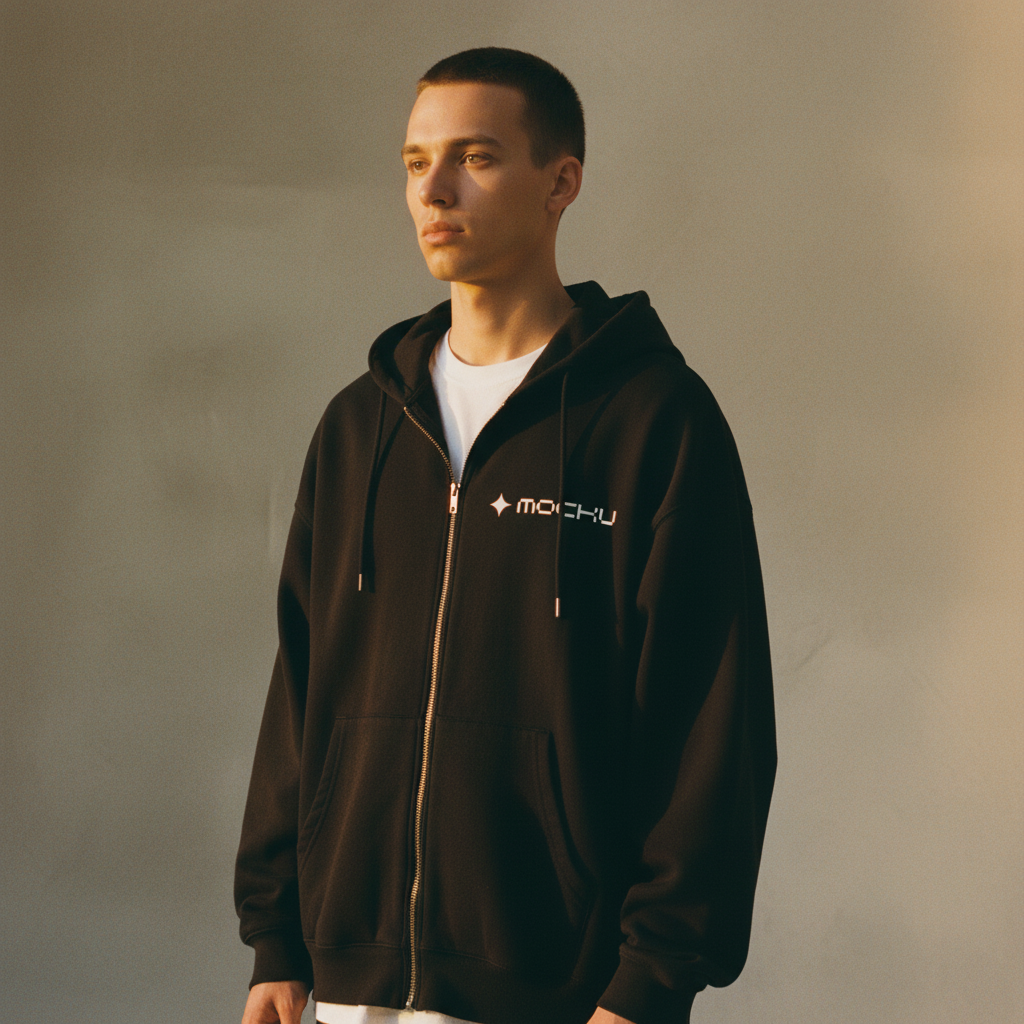 Zip Hoodie Golden Studio mockup
