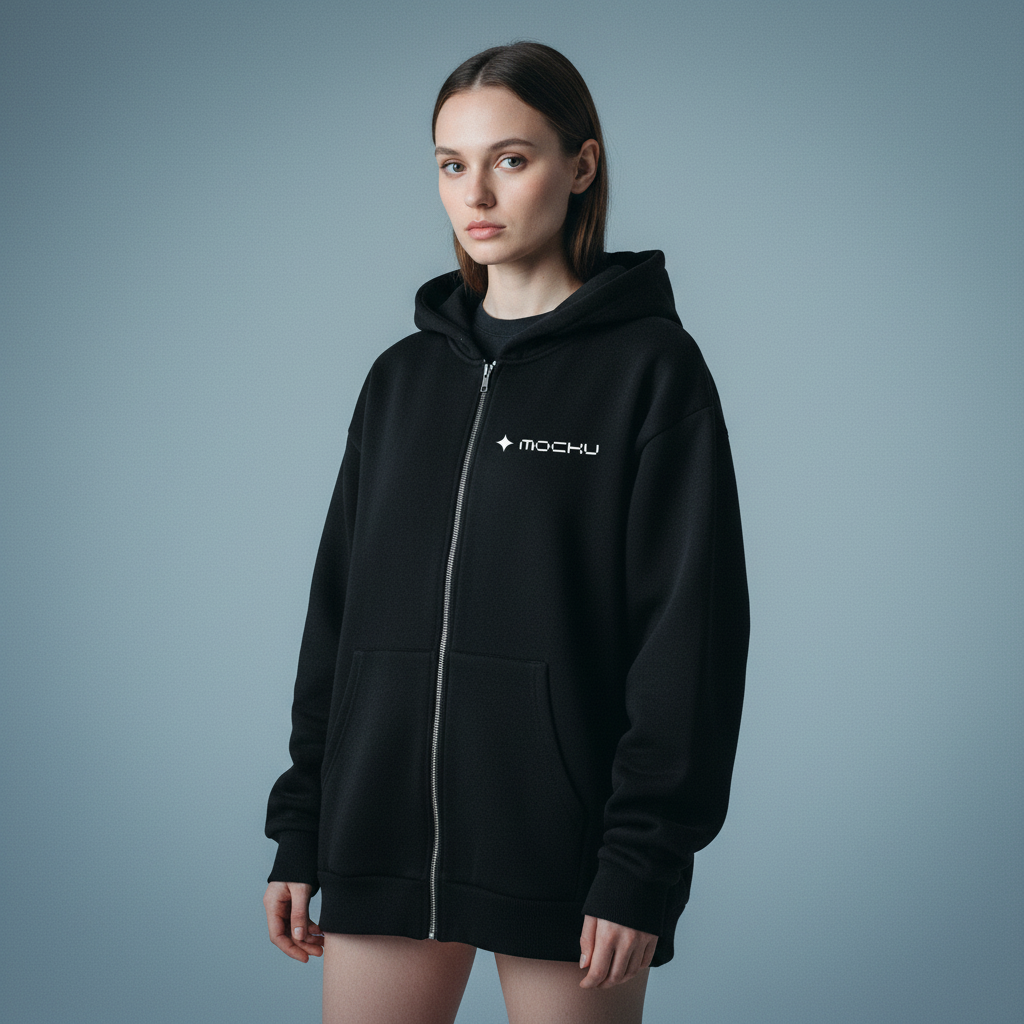 Zip Hoodie Cool Gradient Luxury Studio mockup