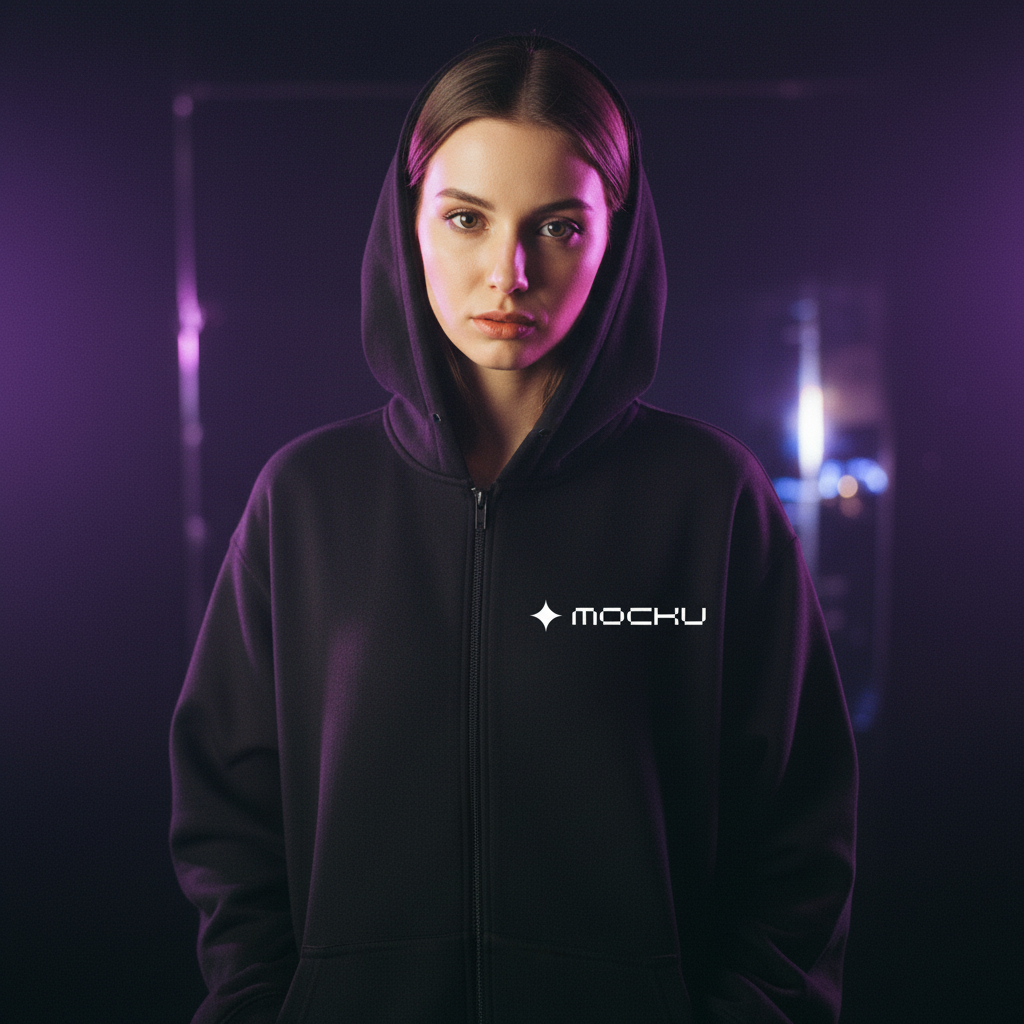 Zip Hoodie Cinematic Luxury Studio mockup
