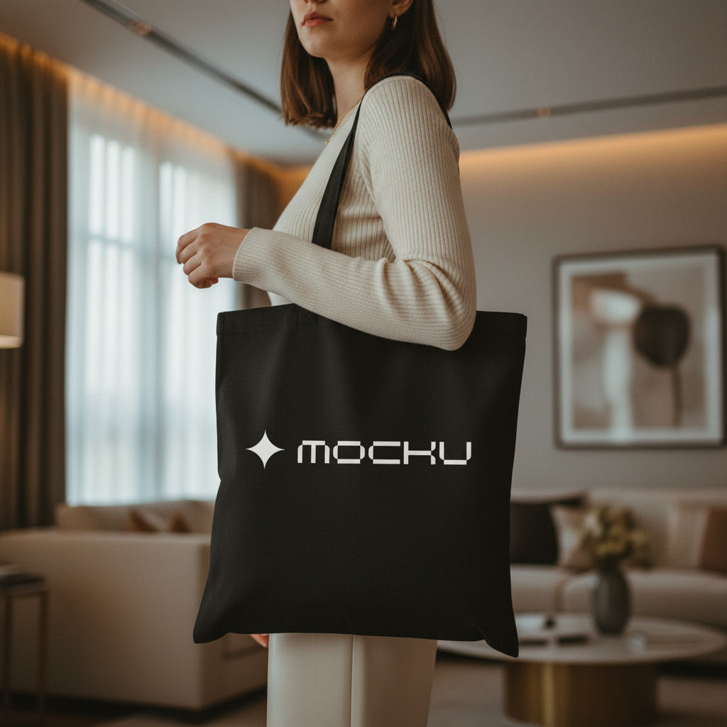 Tote Bag Premium Lifestyle Interior mockup