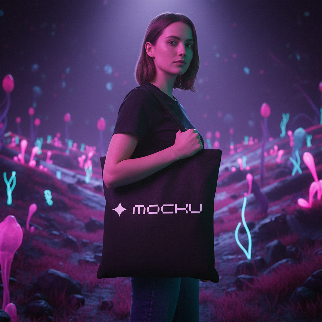 Tote Bag Surreal Sci Fi Landscape mockup