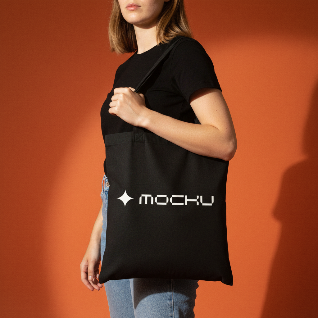 Tote Bag Bold Orange Studio mockup