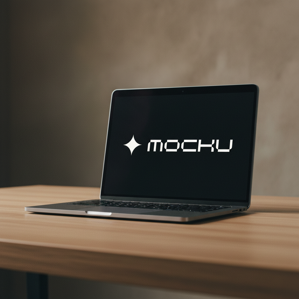 MacBook Pro Warm Minimal Editorial Studio mockup