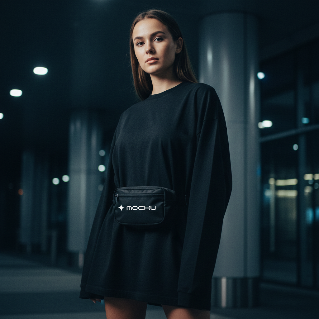 Small Waist Sport Bag Dark Modern mockup