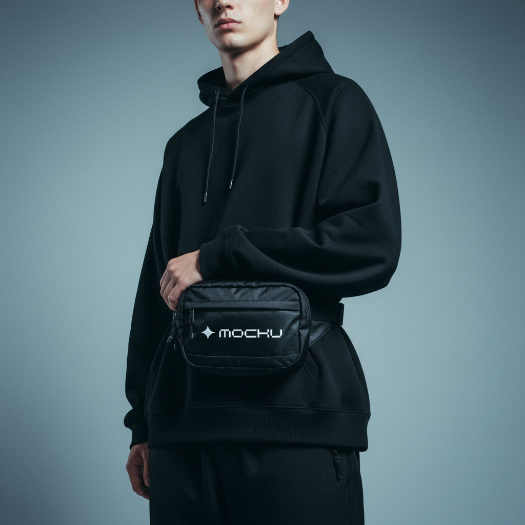 Small Waist Sport Bag Cool Gradient Luxury Studio mockup