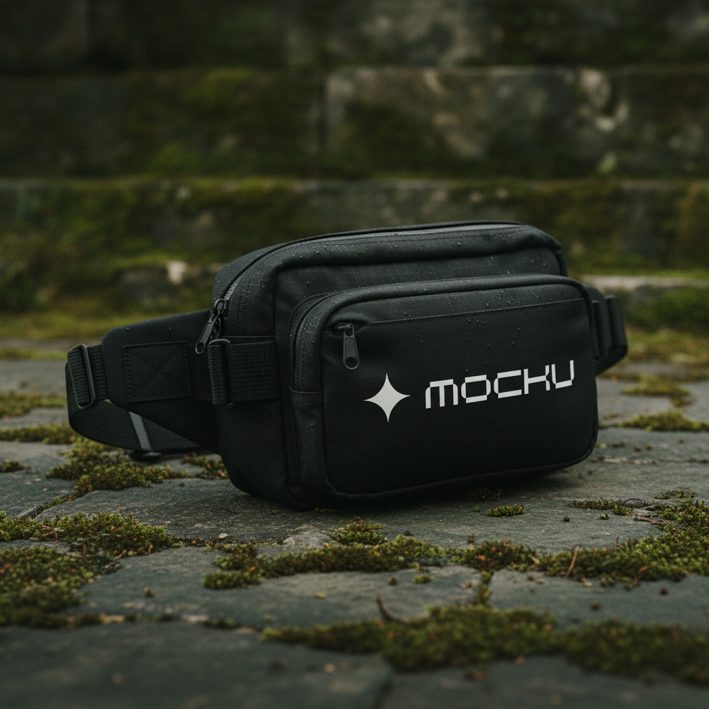 Small Waist Sport Bag Mossy Stone Organic mockup
