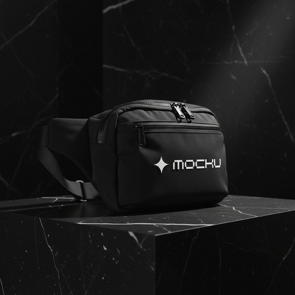 Small Waist Sport Bag Onyx Shadow Studio mockup