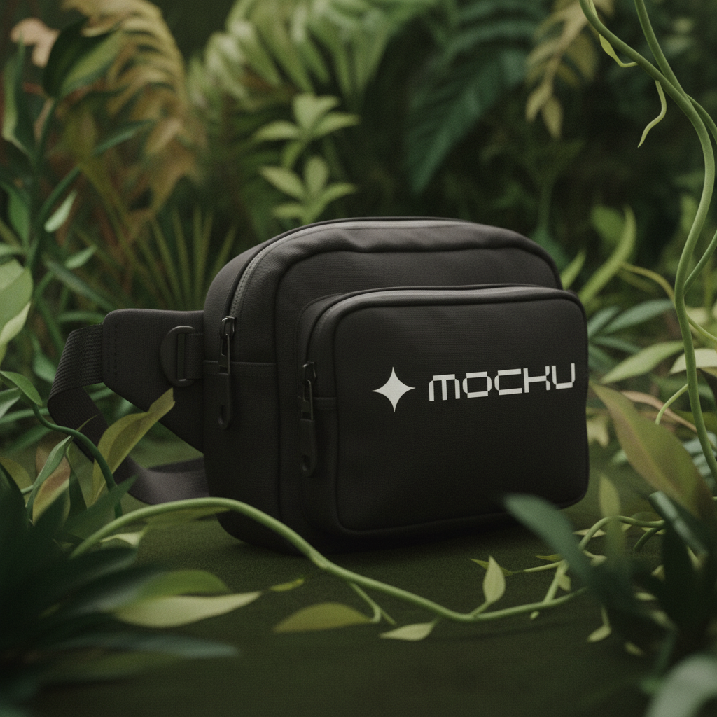 Small Waist Sport Bag Botanical Green Dream mockup
