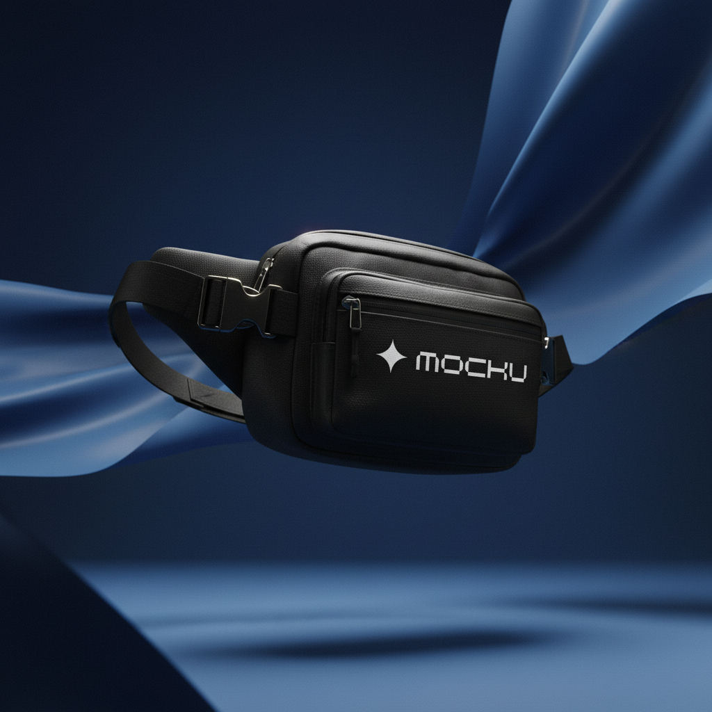 Small Waist Sport Bag Cobalt Silk Void mockup