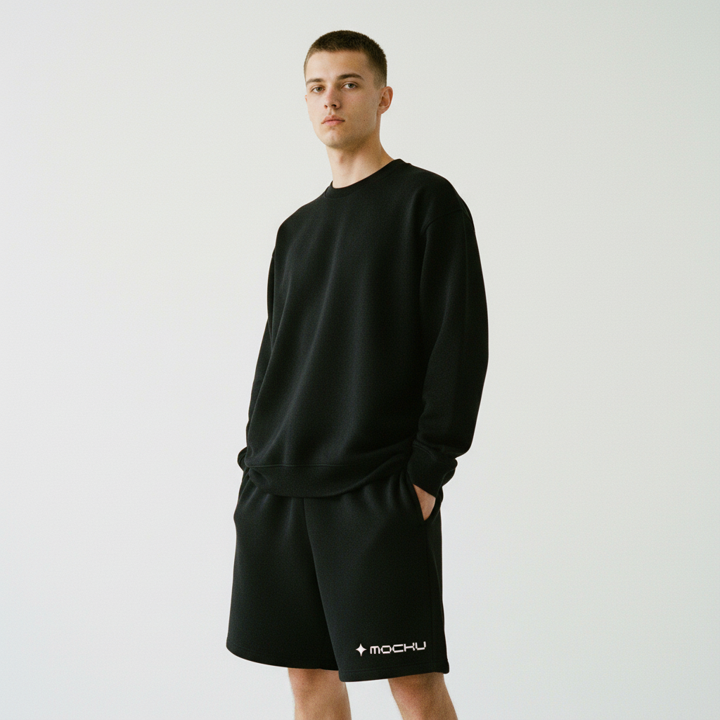 Shorts Minimal White mockup