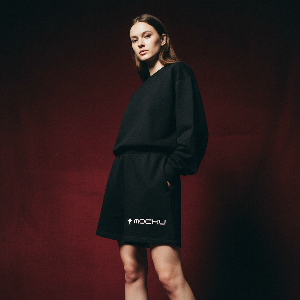 Shorts Crimson Velvet Depth mockup