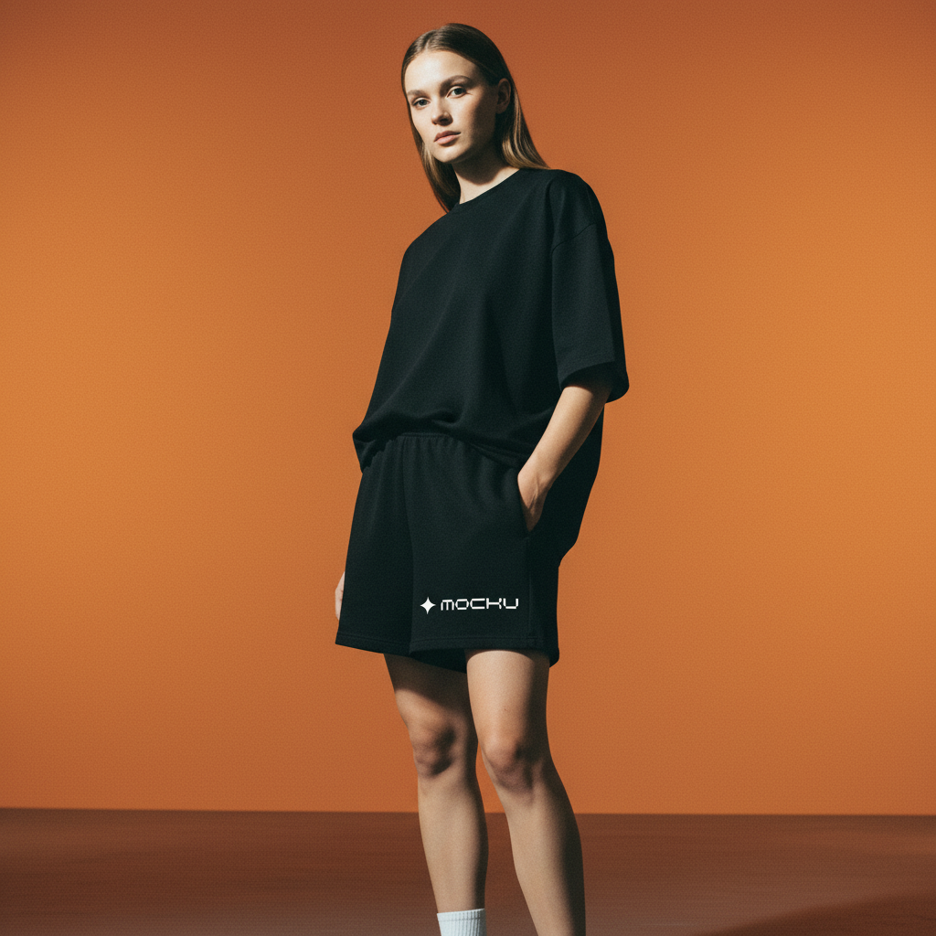 Shorts Orange Studio mockup