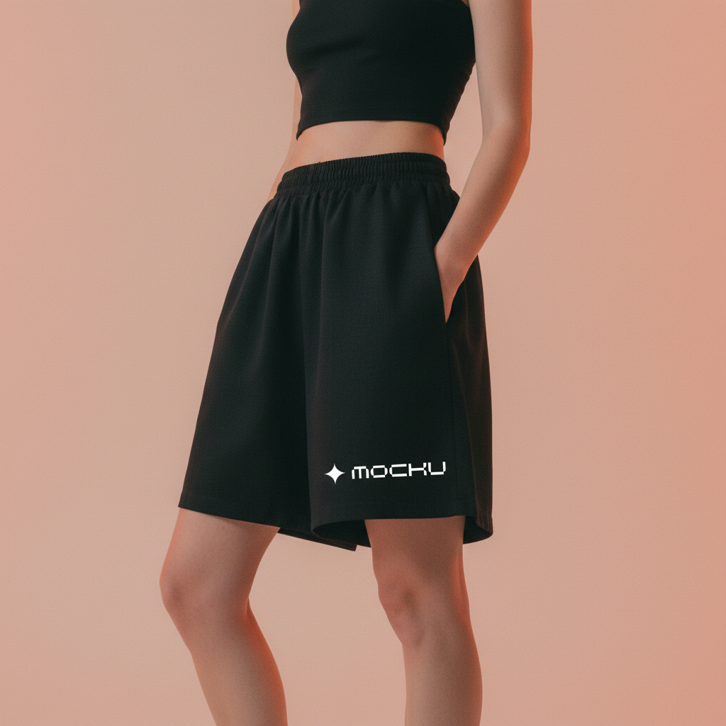 Shorts Coral Mist Atelier mockup