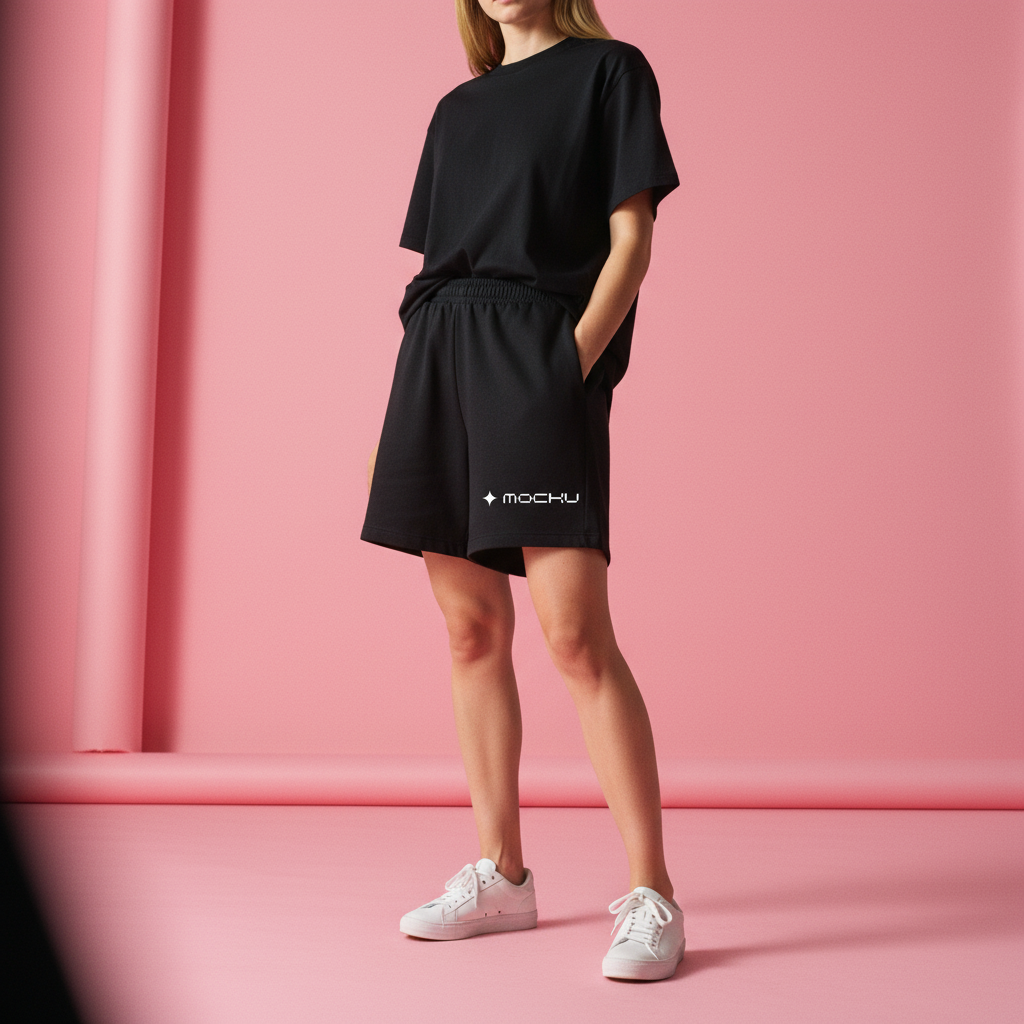 Shorts Pink Studio mockup