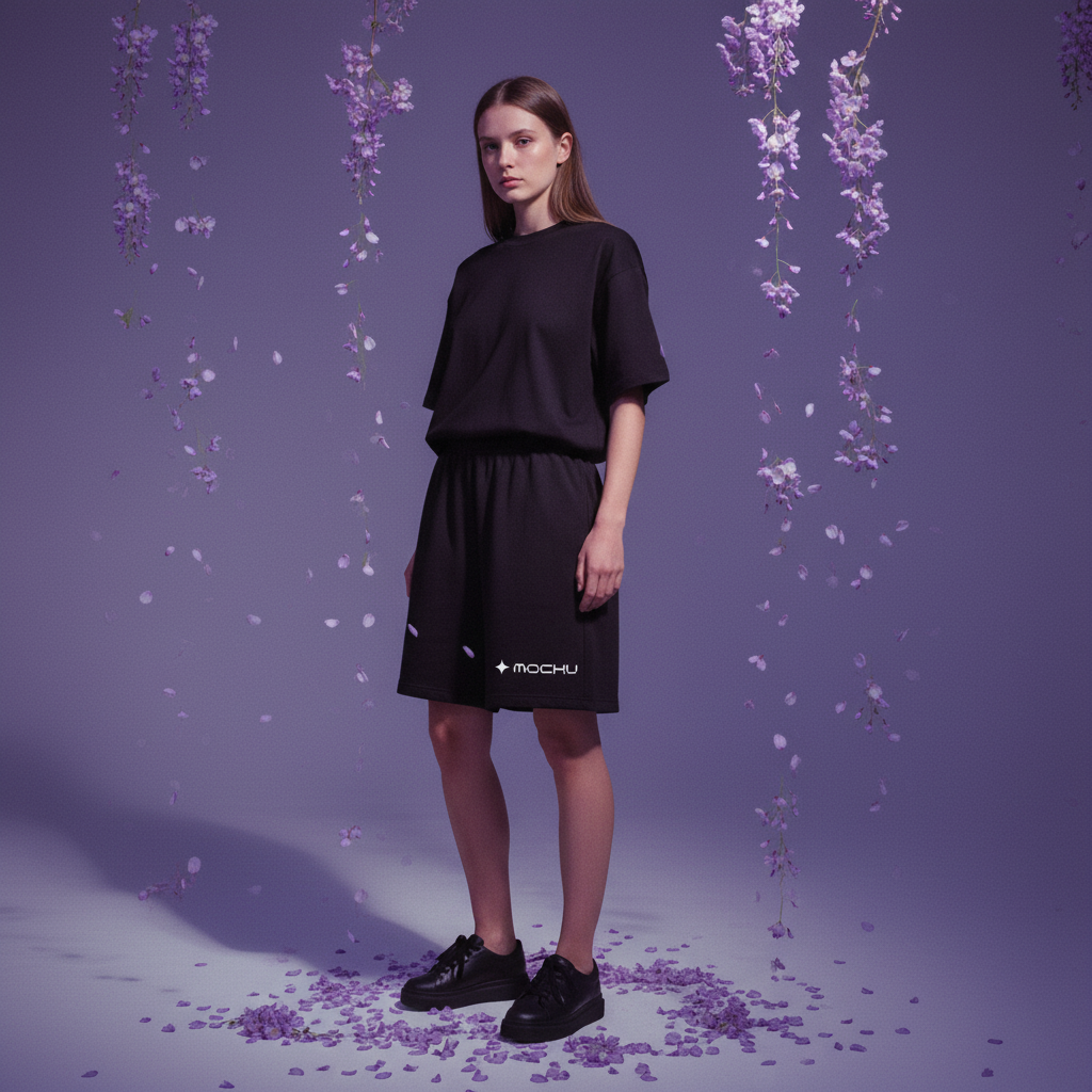 Shorts Violet Bloom Reverie mockup