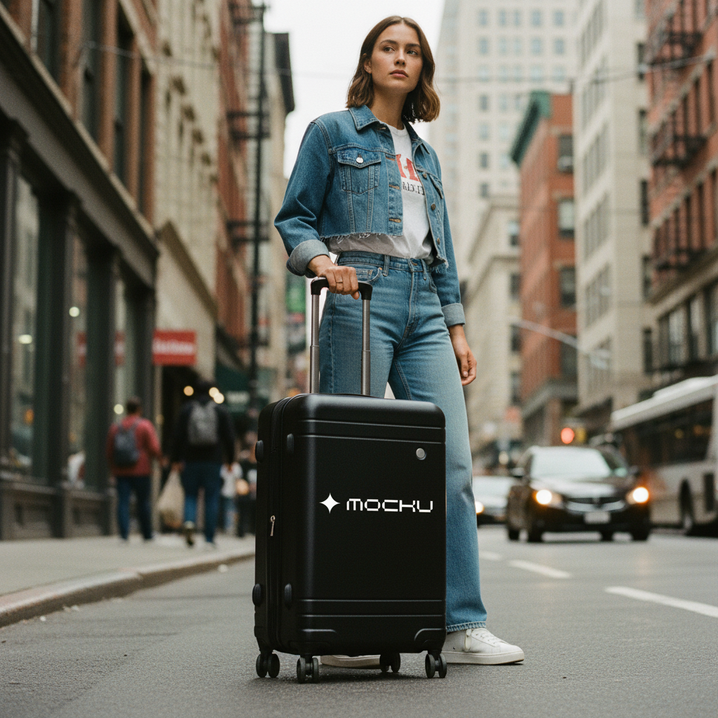Rolling Travel Suitcase Urban mockup