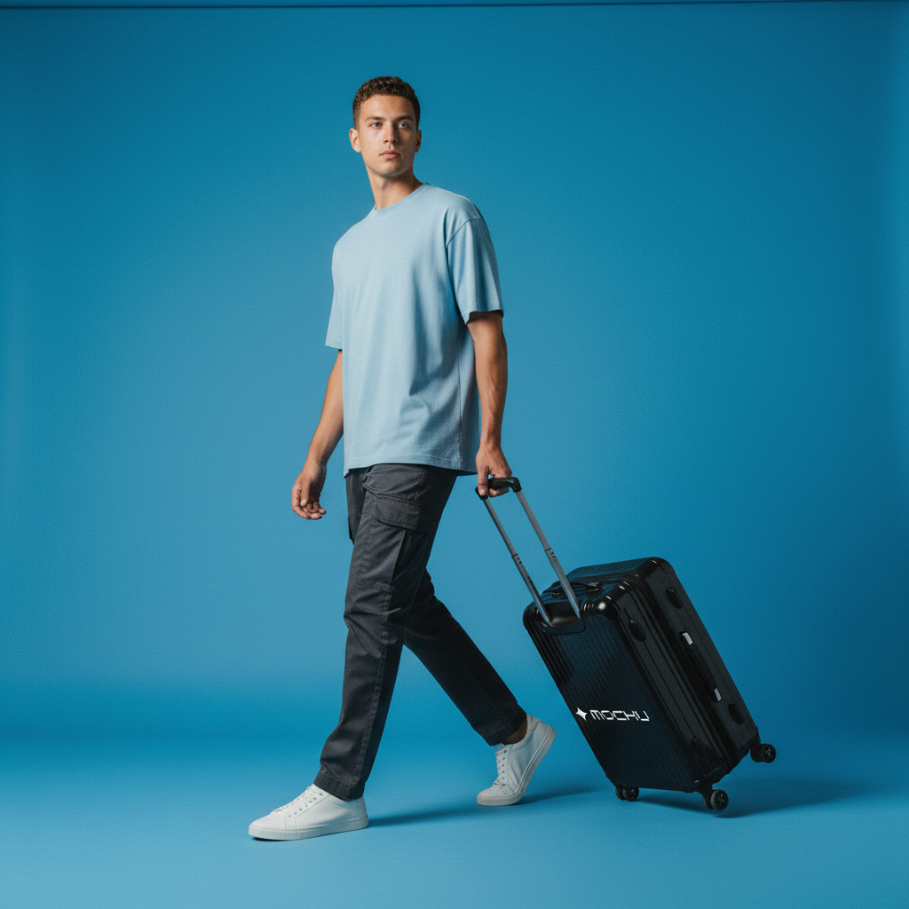 Rolling Travel Suitcase Bold Graphic Studio mockup