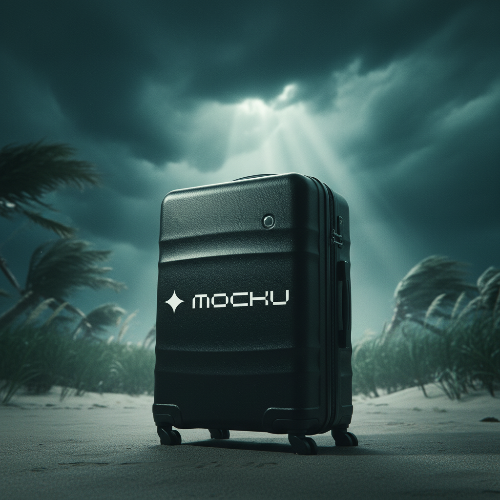 Rolling Travel Suitcase Tropical Storm Coast mockup