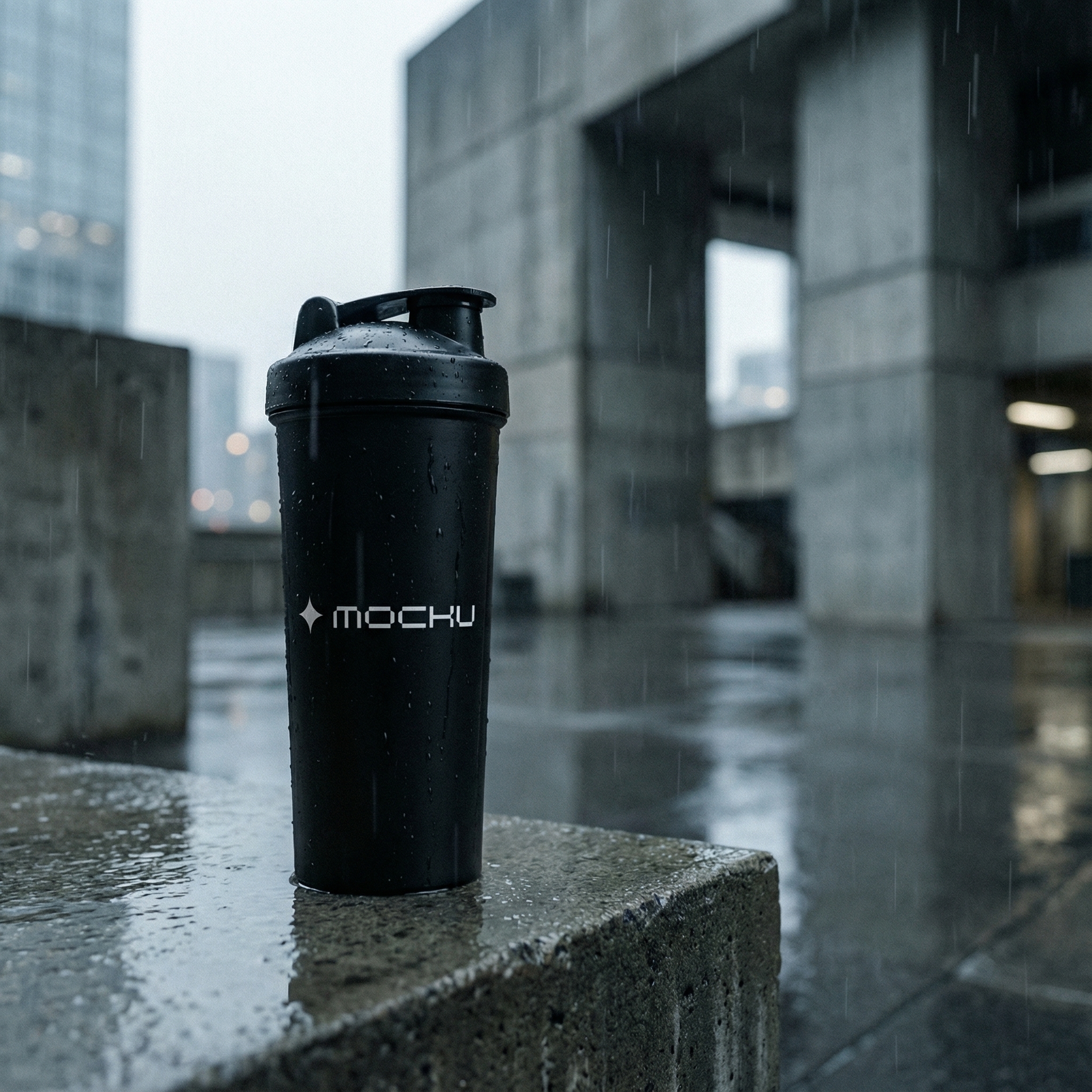 Shaker Bottle Minimal White mockup