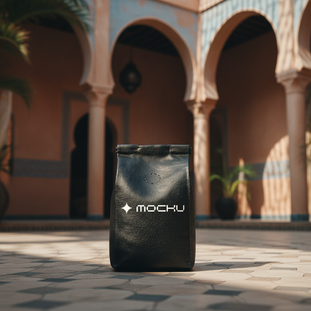 Coffee Bean Bag Minimal White mockup