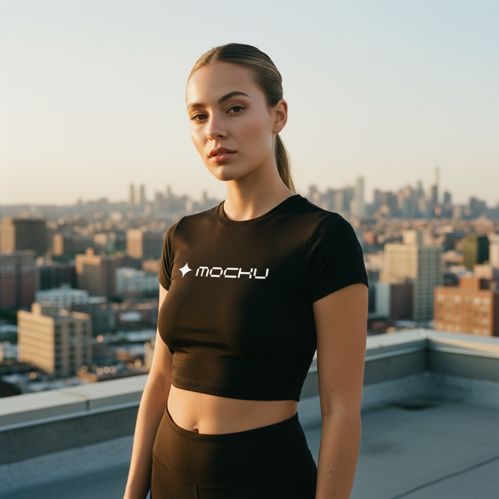 Crop Top New York Rooftop Sunset mockup