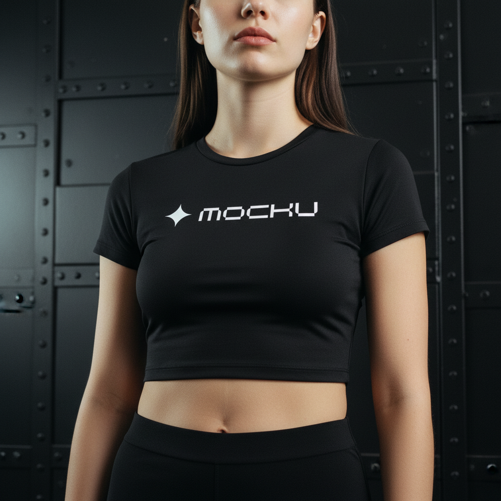 Crop Top Black Steel Urban Studio mockup