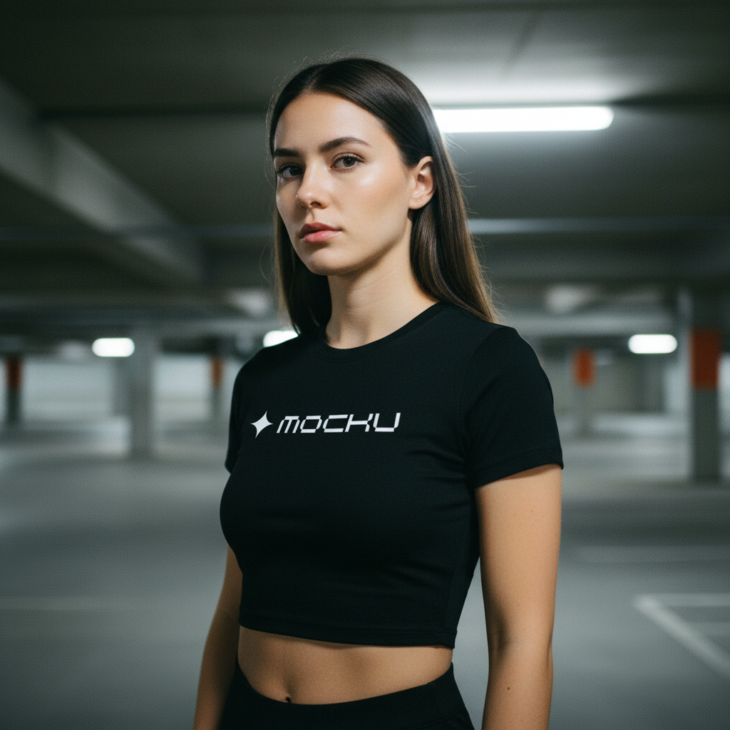 Crop Top White Light Parking Garage mockup