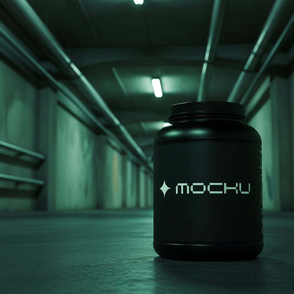 Protein Powder Tub Minimal White mockup